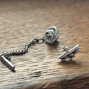 Hickok biplane airplane tie tack